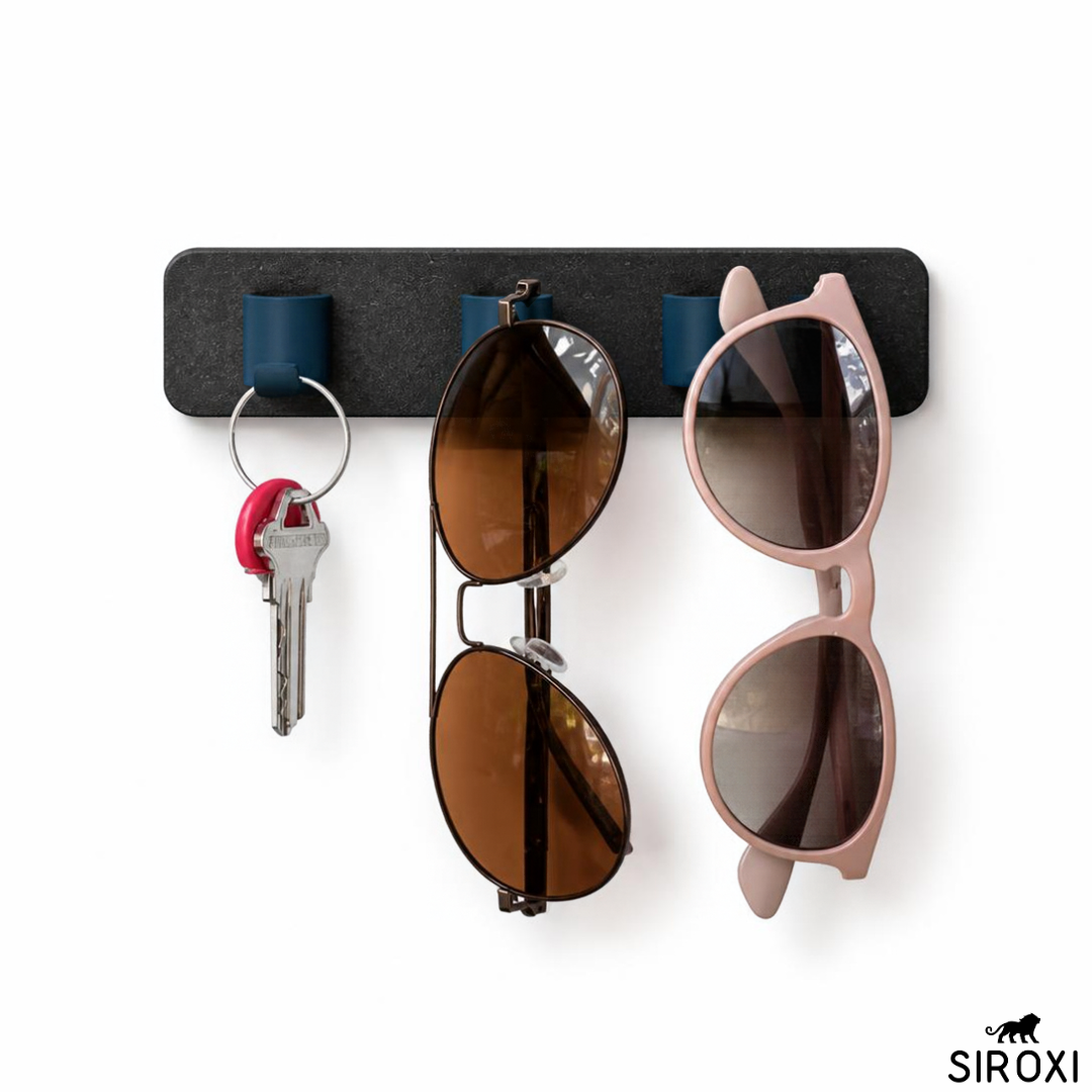 Premium 3D Printed Modular Sunglasses & Key Holder | Sleek Wall Mount Organizer Rack for Entryway, Bedroom & Office – SIROXI