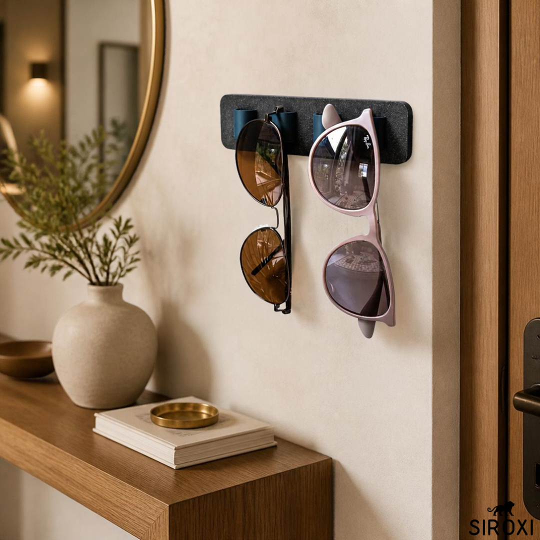 Premium 3D Printed Modular Sunglasses & Key Holder | Sleek Wall Mount Organizer Rack for Entryway, Bedroom & Office – SIROXI