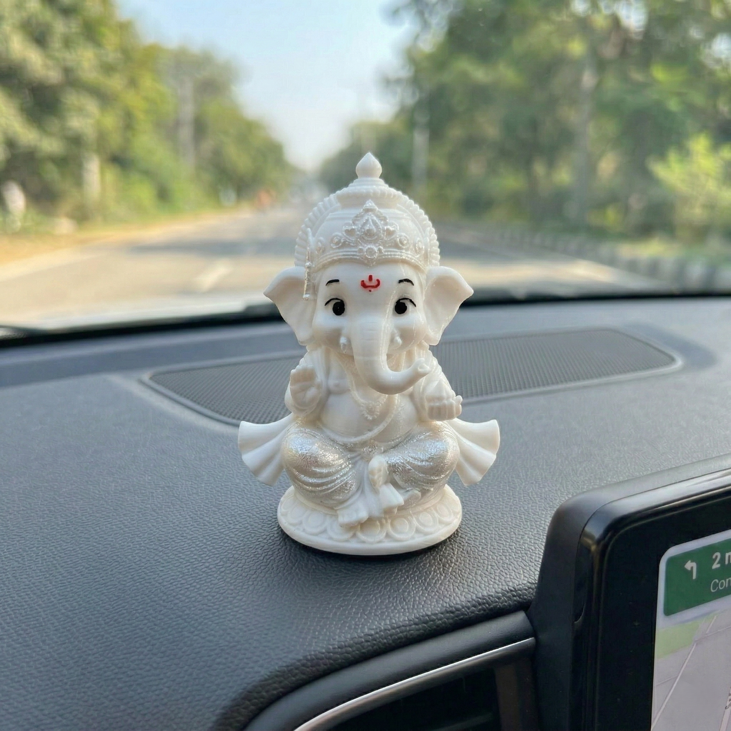 Premium 3D Printed Ganesha Idol | Luxury Home Decor - 8cm Lord Ganesha Statue for Pooja, Office Desk, Car Dashboard