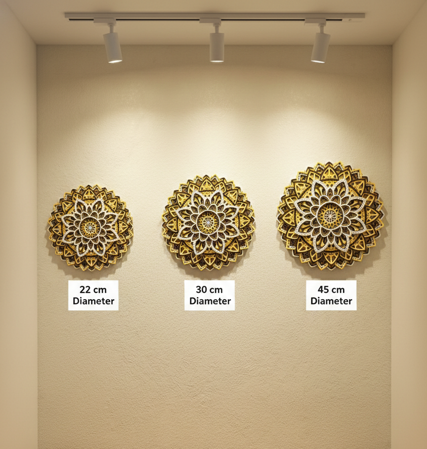 Premium Gold Mandala Wall Decor | Layered Mandala Art – Choose Your Size (22cm, 30cm, 45cm)