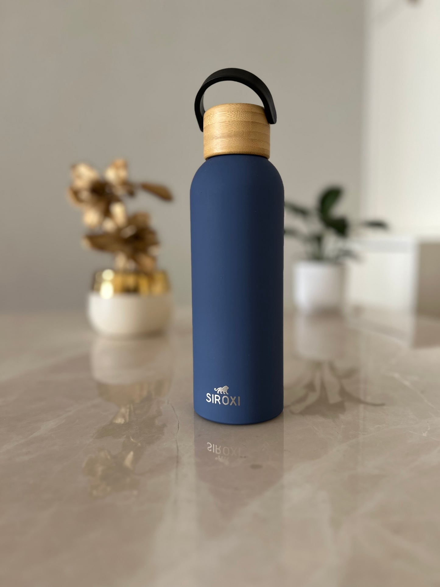 SIROXI Vacuum Insulated Stainless Steel Water Bottle 500 ml – Hot & Cold Flask with Leakproof Bamboo Lid Handle for Office, Gym & Travel (5 Colours)