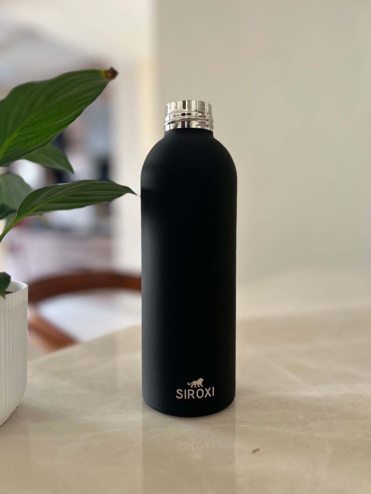 SIROXI Stainless Steel Water Bottle 500 ml – Leakproof, Dishwasher Safe, Matte Black Everyday Bottle for Office, Gym & Travel