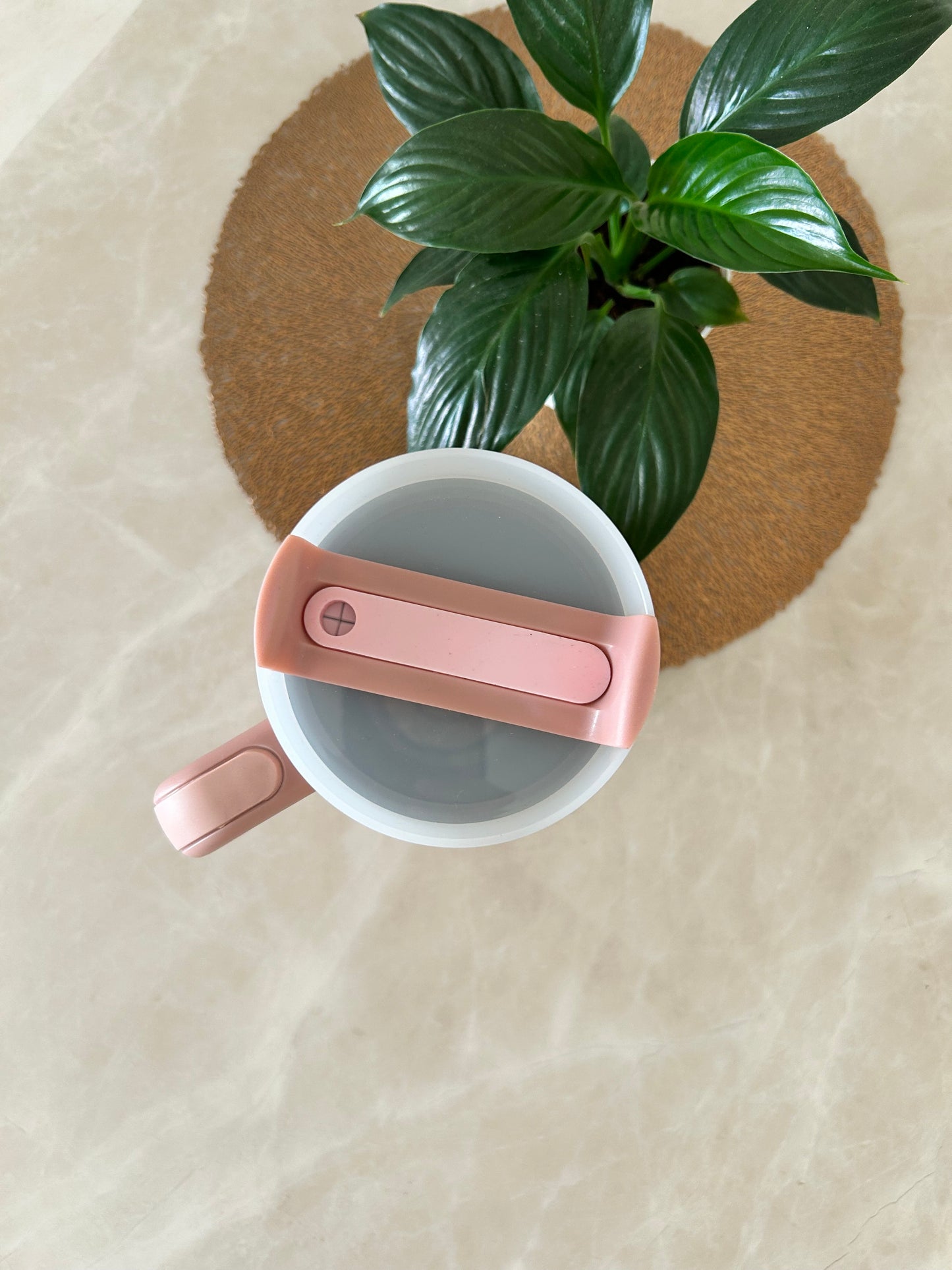 1200 ml Stainless Steel Travel Mug with Handle – Large Capacity Insulated Cup with Sliding Lid for Coffee, Tea & Water (Black, Off White, Pastel Pink)